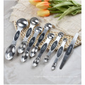 Yuming Kitchen 8pcs Measuring Spoon Scoop Set with lever Double Side Stackable Scoop